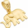 Clearance The World Jewelry Center 14K Real Yellow Gold Elephant Charm Pendant