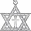 Best Claddagh Gold 925 Sterling Silver Jewish Charm Cross Star Of David Pendant