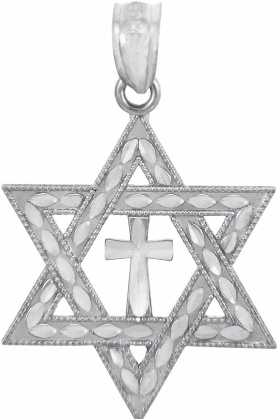 Best Claddagh Gold 925 Sterling Silver Jewish Charm Cross Star Of David Pendant