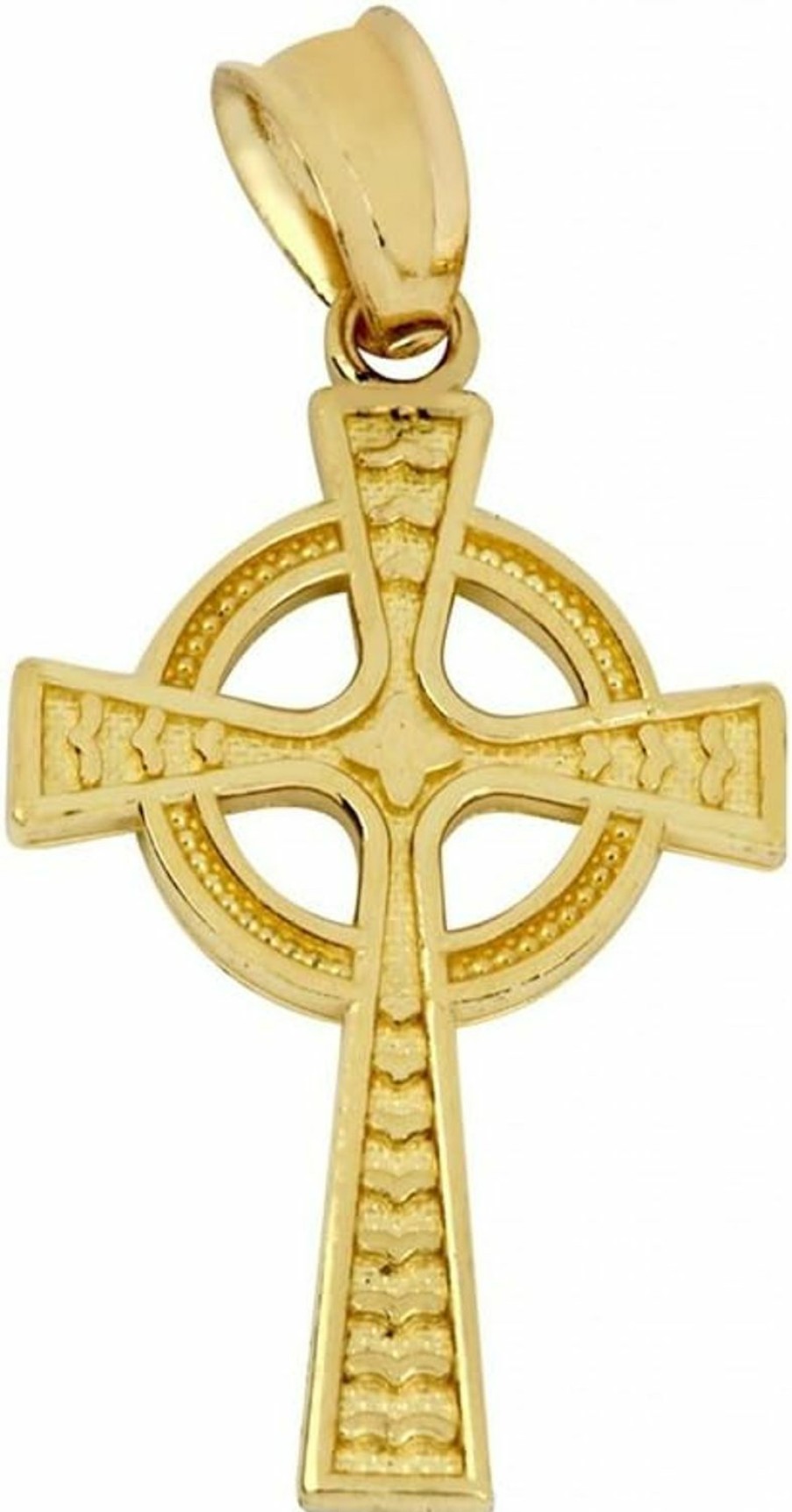 Clearance Claddagh Gold High Polish 10K Yellow Gold Celtic Cross Charm Pendant