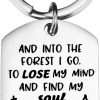 Clearance PLITI Wanderlust Keychain And Into The Forest I Go To Lose My Mind And Find My Soul Nature Lover Gift (Into The Forest)