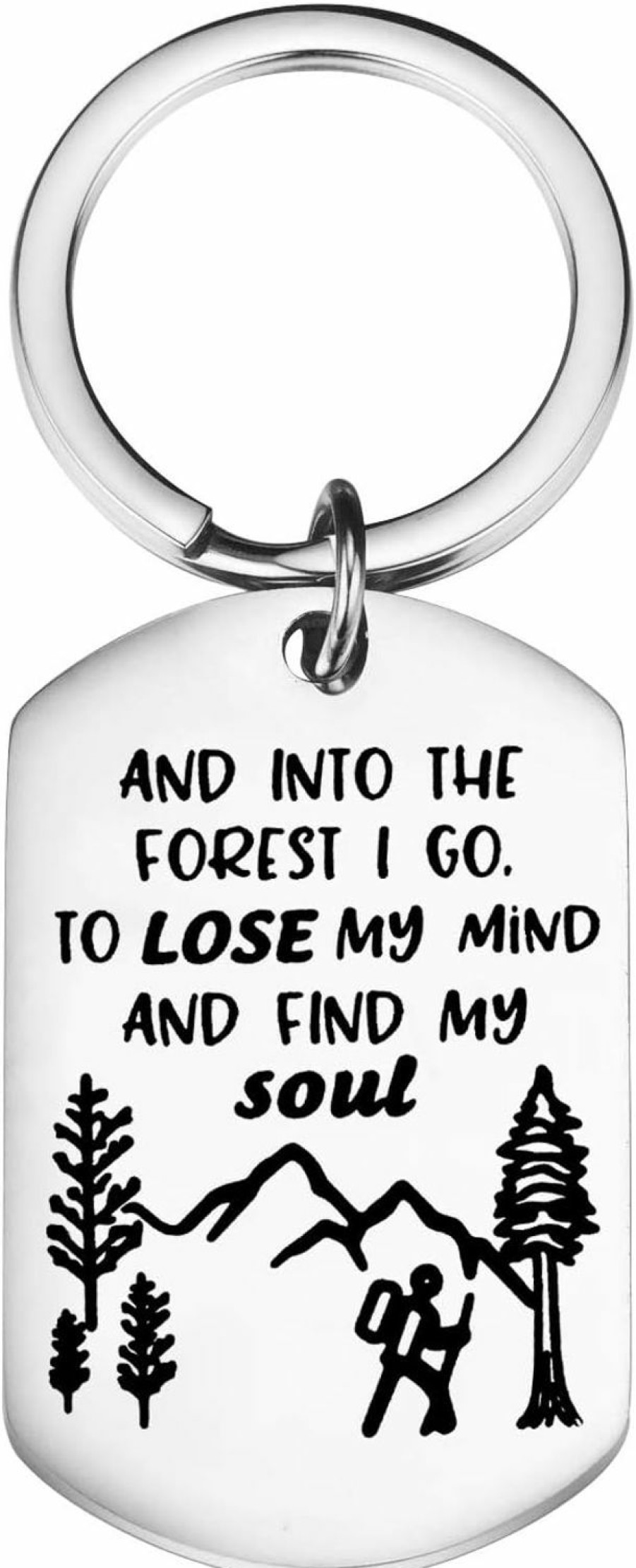 Clearance PLITI Wanderlust Keychain And Into The Forest I Go To Lose My Mind And Find My Soul Nature Lover Gift (Into The Forest)