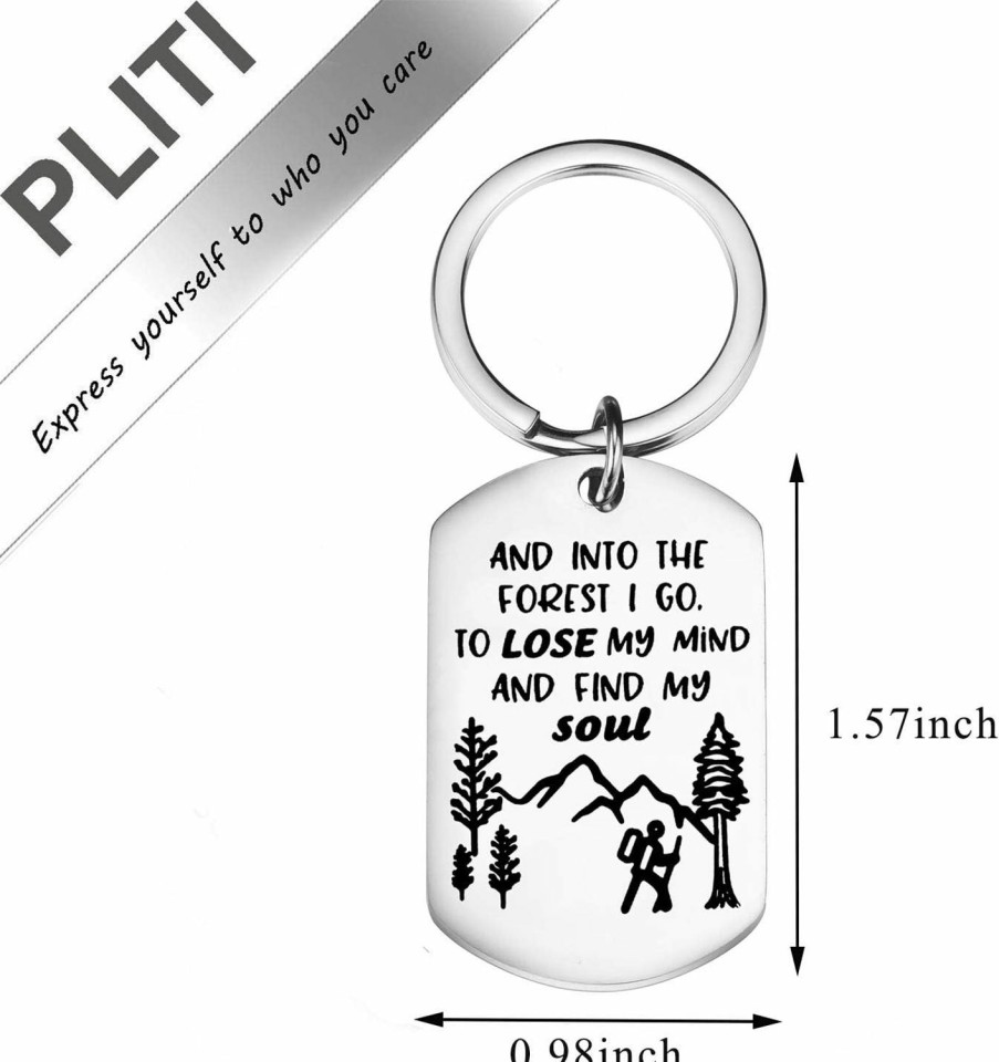 Clearance PLITI Wanderlust Keychain And Into The Forest I Go To Lose My Mind And Find My Soul Nature Lover Gift (Into The Forest)