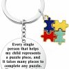 Clearance MTYCTWED Mtyctwed Autism Awareness Keychain Autism Awareness Gift Autistic Teacher Therapist Appreciation Gift