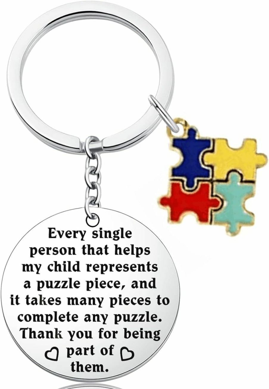 Clearance MTYCTWED Mtyctwed Autism Awareness Keychain Autism Awareness Gift Autistic Teacher Therapist Appreciation Gift