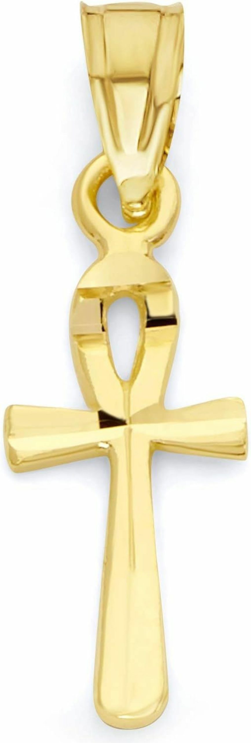 Online Generic Generic 10K Gold Ankh Pendant, Symbol Of Life Jewelry Gifts For Her, Egyptian Cross Protection Charm, Yellow, 2042-37 10K