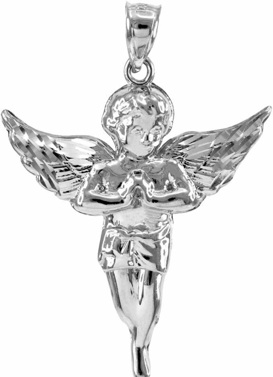 Best Religious Jewelry by FDJ Religious Jewelry .925 Sterling Silver Angel Heavenly Guardian Pendant Charm - Choice Of Pendant Size