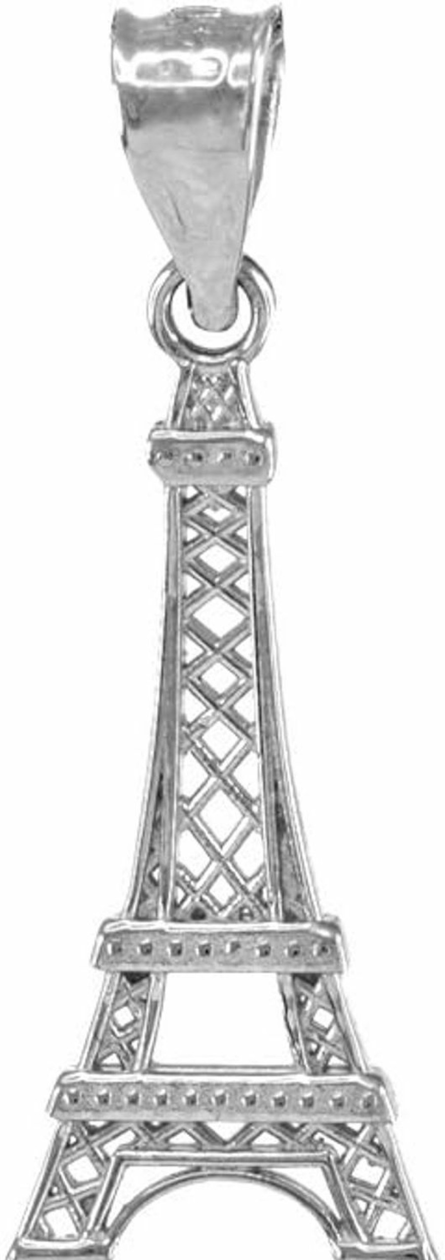 Online Claddagh Gold Fine 925 Sterling Silver Eiffel Tower Charm Pendant