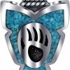 Clearance Gem Avenue Arrowhead Design Turquoise Gemstone Inlay Bear Claw 925 Sterling Silver Pendant For Women