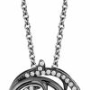 Best Jewelili Jewelili Enchanted Disney Fine Jewelry Sterling Silver With Black Rhodium 1/10 Cttw Diamond Maleficent Pendant