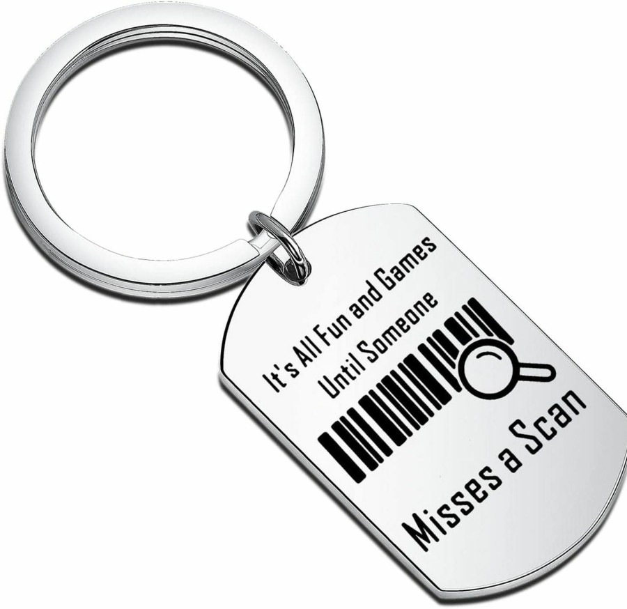 Online TIIMG Tiimg Postman Keychain Mail Carrier Gift Postal Workers Gift It'S All Fun And Games Until Someone Misses A Scan