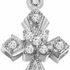 Clearance Hdiamonds Hdiamonds 1/10 Cttw Diamond Cross Pendant In 10Kt White Gold