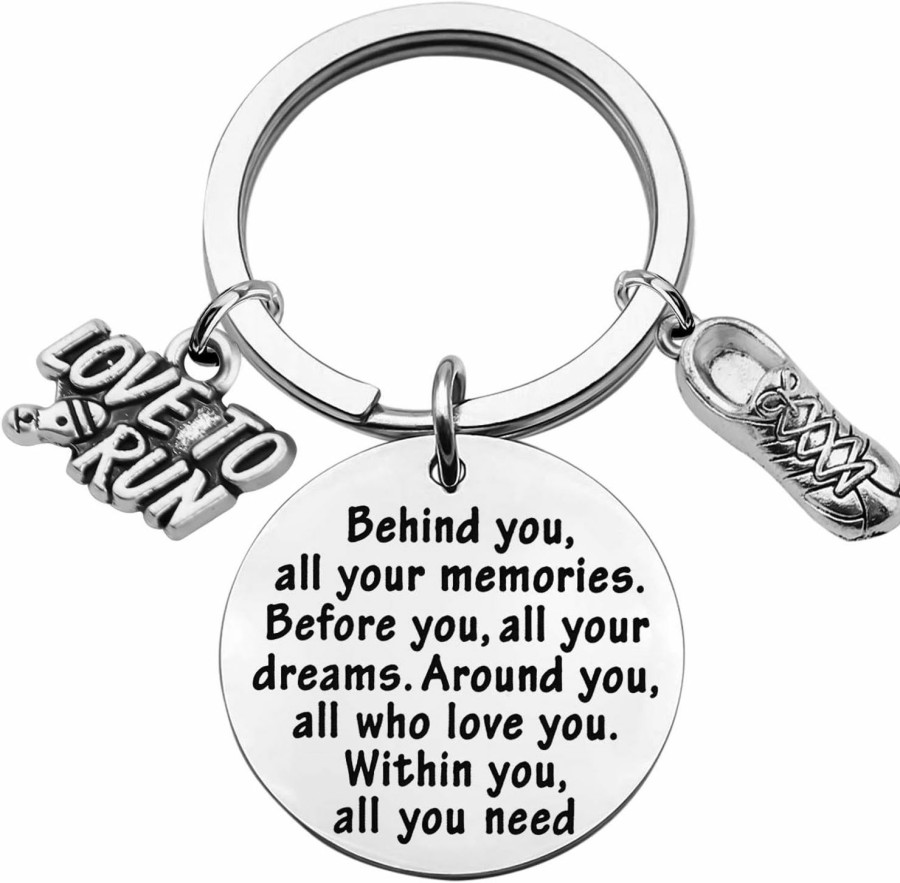 Online FEELMEM Feelmem Marathon Runner Gifts Running Keychain Cross Country Track Marathon Jewelry Marathon Running Gift Track Gift