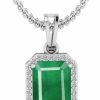 New LMDPRAJAPATIS Lmdprajapatis Natural Lab Certified Original 7.50 Carat Colombian Emerald Panna Jwelery Beautiful Pendant For 925 Sterling Silver Gift Her Everywear Pendant