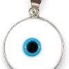 Hot MYSTIC JEWELS Mystic Jewels By Dalia Glass Evil Eye Pendant For Good Luck 925 Sterling Silver Diameter Of Pendant 0,6 Inches