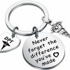 Clearance MYOSPARK Myospark Dpt Keychain Doctor Physical Therapy Gift Never Forget The Difference You'Ve Made Keychain Gift