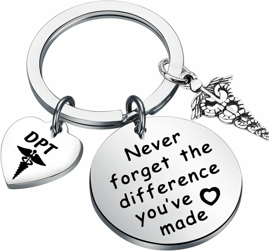 Clearance MYOSPARK Myospark Dpt Keychain Doctor Physical Therapy Gift Never Forget The Difference You'Ve Made Keychain Gift