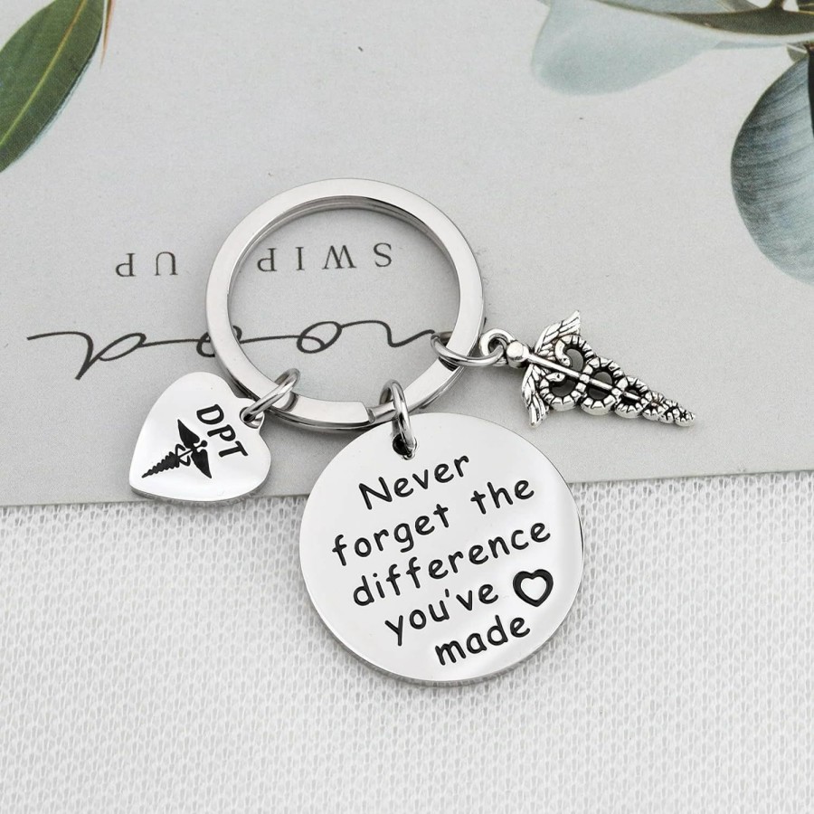 Clearance MYOSPARK Myospark Dpt Keychain Doctor Physical Therapy Gift Never Forget The Difference You'Ve Made Keychain Gift