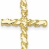 Best Sonia Jewels Solid 10K Yellow Gold Nugget Cross Charm Pendant - 30Mm X 16Mm - Jewelry Gifts For Women Wife Mom Gifts For Men Husband Dad