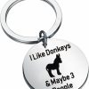 Online BEKECH Bekech Funny Donkey Gift Donkey Keychain I Like Donkeys & Maybe 3 People Donkey Keychain