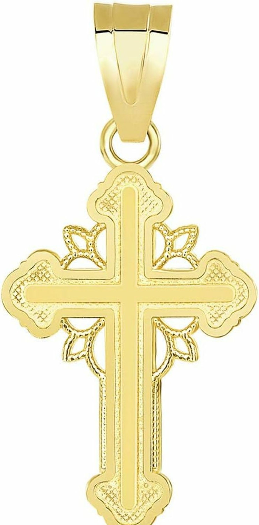 Clearance Jewelry America Jewelry America 14K Yellow Gold Dainty Greek Orthodox Cross Charm Pendant