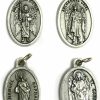 Clearance LM Religious Lm Religious Set Of 4 Archangel Michael Gabriel Raphael Uriel Protection Medal Pendant Charm Pray For Us Prayer Made In Italy Silver Tone 3/4 Inch