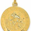 Wholesale Diamond2Deal Diamond2Deal 925 Sterling Silver 24K Gold-Plated Saint Christopher Medal Pendant Fine Jewelry For Women (L- 25 Mm W- 19 Mm)