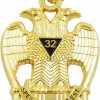 New The Masonic Exchange 32Nd Degree Scottish Rite Masonic Pendant - [Gold][1 1/2'' Tall]