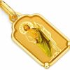 Hot The World Jewelry Center 14K Real Yellow Gold Religious Saint Jude Enamel Picture Charm Pendant