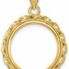 Clearance Generic Accessories & Jewelry 14K Yellow Gold Twist Wire Coin Bezel Pendant Prong Mounting Fits Various Coins Index-Fgt9985-6006