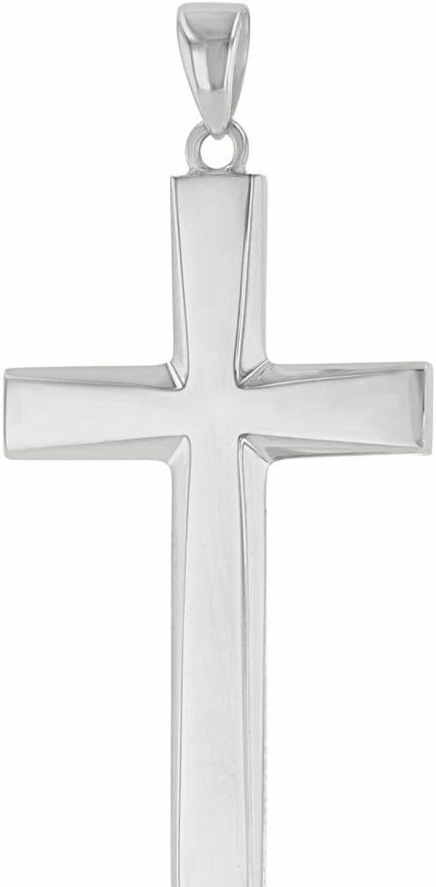 Hot Jewelry America Jewelry America 14K White Gold Plain & Simple Religious Cross Pendant