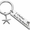 Clearance SEIRAA Seiraa I'D Rather Be At The Beach Gift For Beach Lover Starfish Charm Jewelry Ocean Nautical Vacation Gif