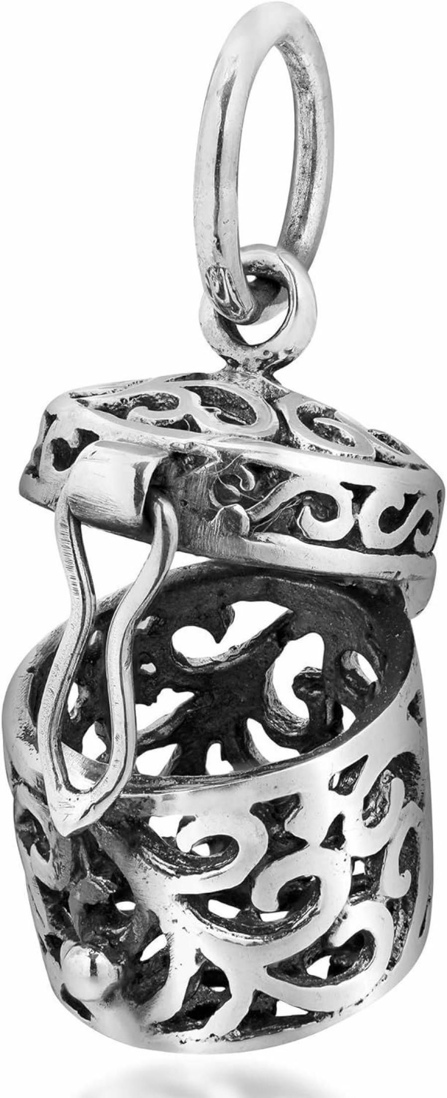 Online AeraVida Aeravida See Through Filigree Ornate Prayer Box .925 Sterling Silver Pendant | Sterling Silver Storage Keepsake Charm | Cremation Pendant Jewelry For Ashes | Jewelry Gift For Women