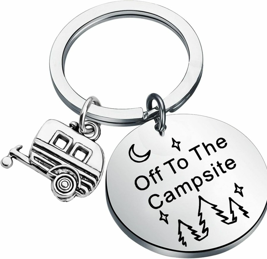 Online FOTAP Fotap Camping Keychain Off To The Campsite Keychain Camping Lover Gift Camper Travel Gift Rv Camper Gift Camping Theme Gift