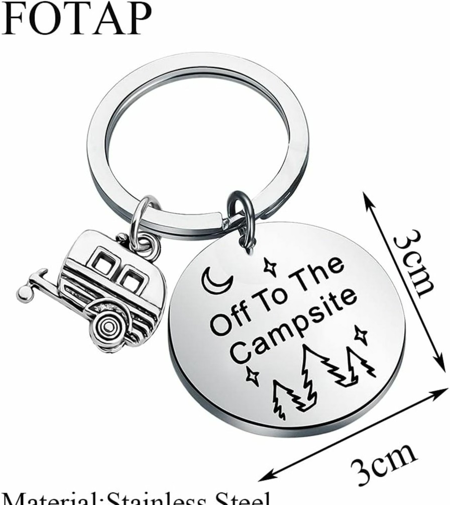 Online FOTAP Fotap Camping Keychain Off To The Campsite Keychain Camping Lover Gift Camper Travel Gift Rv Camper Gift Camping Theme Gift