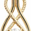 New Claddagh Gold Infinity Rope April Birthstone Cz 10K Yellow Gold Pendant