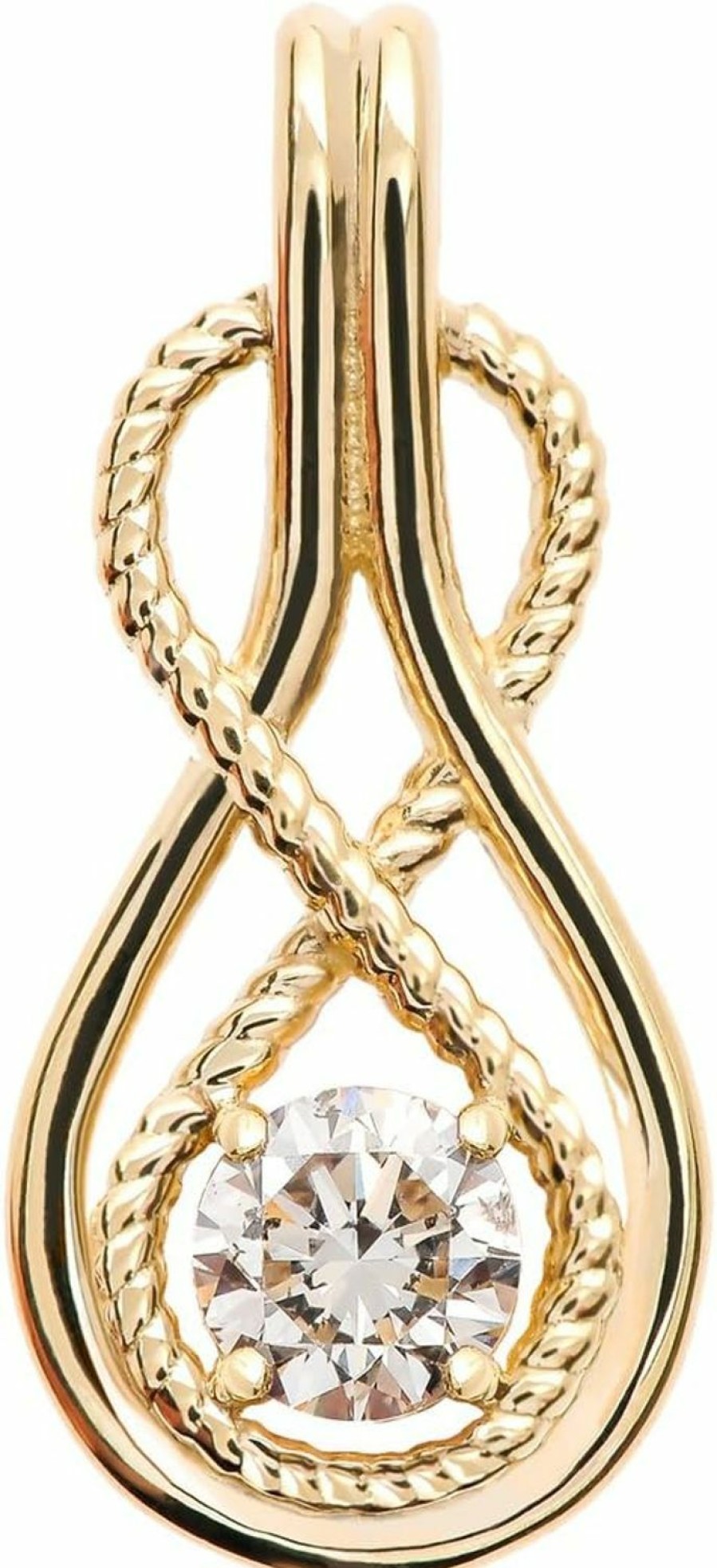 New Claddagh Gold Infinity Rope April Birthstone Cz 10K Yellow Gold Pendant