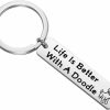 Online FEELMEM Feelmem Dog Lover Gifts Life Is Better With A French/Bulldog/Pitbull/Dachshund/Beagle Keychain Dog Owner Gifts