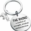 Online KUIYAI Rhinoceros Gift Rhino Lovers Gift Rhino Keeper Gift Spirit Animal Gift Rhino A Symbol Of Strength Wisdom Protection Keychain