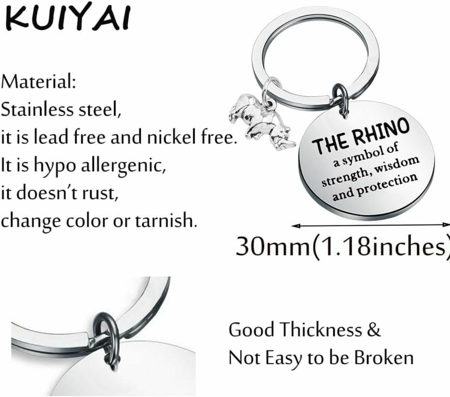 Online KUIYAI Rhinoceros Gift Rhino Lovers Gift Rhino Keeper Gift Spirit Animal Gift Rhino A Symbol Of Strength Wisdom Protection Keychain