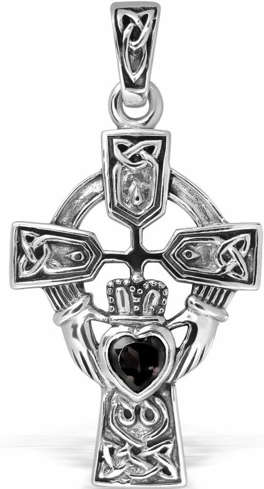 Best W | S WITHLOVE SILVER Withlovesilver Sterling Silver 925 Celtic Cross And Claddagh Heart Pendant