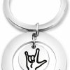 Hot AKTAP Aktap Sign Language Jewelry I Love You To The And Back Keychain Asl Sign Language Gift Interpreter Gift