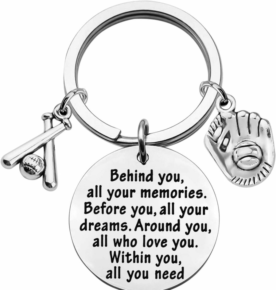 Best FEELMEM Feelmem Baseball Gift Baseball Player Gift Behind You Keychain Baseball Mom Gift