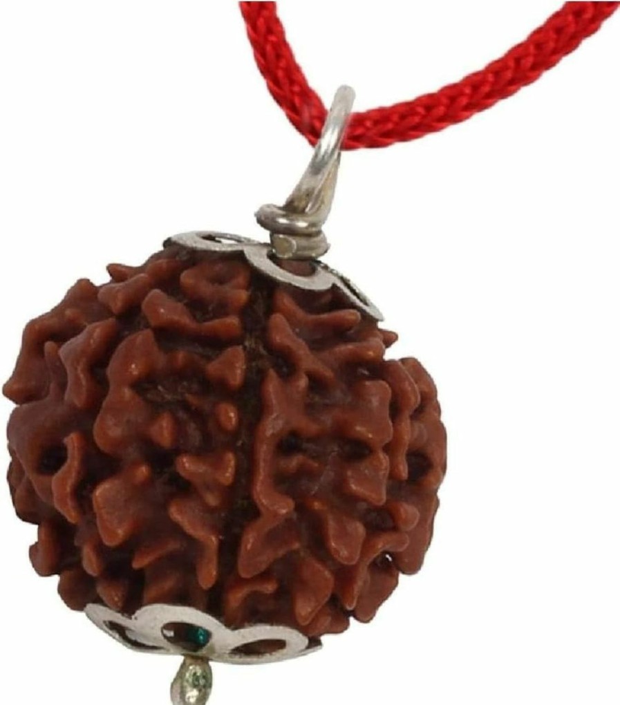 Wholesale 4OUR FAITH 4Our Faith Jaipur Gemological Lab Certified 6 Mukhi Rudraksha Bead Pendant/Six Mukhi/ 6 Face(6 Face, Rare Bead Size, Uni) - 100% Natural Brown Bead With Certification For Healing/Puja/Spiruality