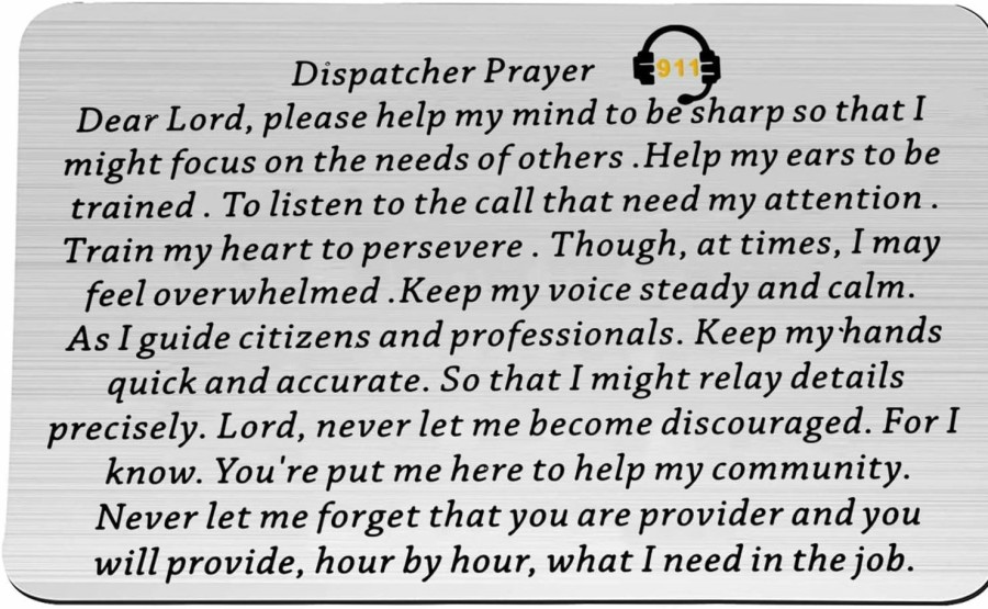 Wholesale UJIMS Ujims Dispatcher Gift Dispatcher Prayer Wallet Insert Emergency Operator Responder Gift Encouragement Jewelry