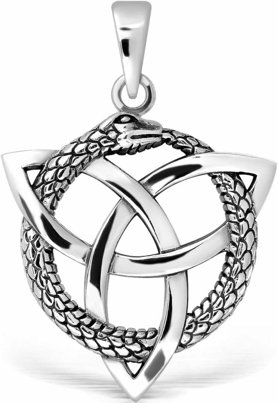 Online W | S WITHLOVE SILVER Withlovesilver 925 Sterling Silver Celtic Triquetra Ouroboros Serpent Hoop Snake Infinity Pendant