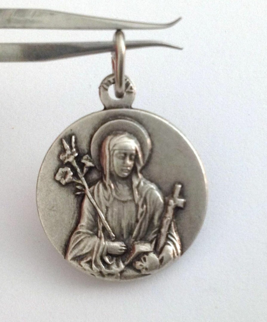 New I G J I G J Saint Catherine From Siena Silver Medal - The Patron Saints Medals