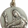 Hot I G J 925 Sterling Silver Medal \" Saint Rita From Cascia \" Patron Of Lost Causes - 100% Made In Italy