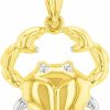 Online Jewelry America Jewelry America High Polish 14K Yellow Gold Cancer Zodiac Sign Pendant Crab Charm