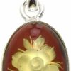 Online Ian and Valeri Co. Ian And Valeri Co. Amber Sterling Silver Oval Small Cameo Carving Rose Pendant